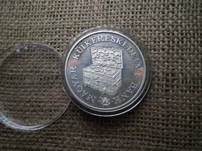 MKB Bank ezüst PP érem , Magyar Külkereskedelmi Bank 1950 - 1990 , 925/1000 , 35,9 g 