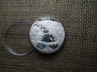 Budapest , Pest  Buda - Óbuda egyesítésének 125. évfordulójára , 1998 , 999/1000 , 31,18g ezüst PP 