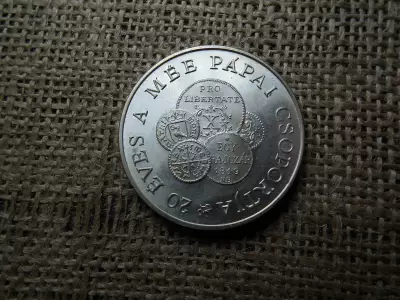 20 éves a MÉE Pápa 1970 - 1990 , ÁP 835/1000 , 35,96g  , ezüst érem 