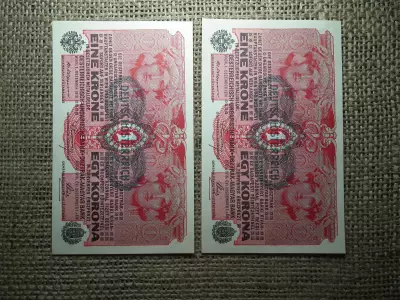 1 korona 1916 DÖ  , 2 db sorszámkövető 