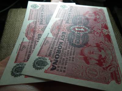 1 korona 1916 DÖ  , 2 db sorszámkövető 