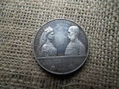 Erzsébet királyné halálának 100. évfordulójára , Ferenc József , 1898 , 1998 , fém emlékérem , ritka 