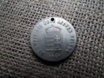 Ezüst emlékérem , 1869 , Az emberiség üdve legyen velünk , Országos lelencház , ritka ! 