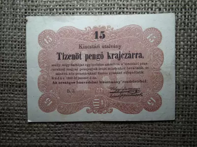 Kossuth 15 Pengő Krajcár 1849 