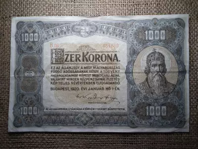 1000 korona 1920 , nagyon szép 