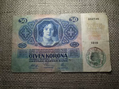50 KORONA 1914 JANUÁR 2. - ROMÁNIA FELÜLBÉLYEGZETT
