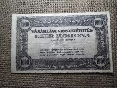 Vásárlási visszatérítés 1000 Korona 1919 