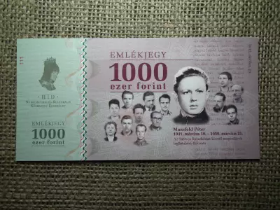 Emlékjegy 1000 Forint 2012 , 1956 , MANSFELD PÉTER EMLÉKJEGY 