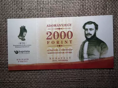 Wesselényi 2000 Forint 2010 ,  Adományjegy Vörösiszap Károsultjainak