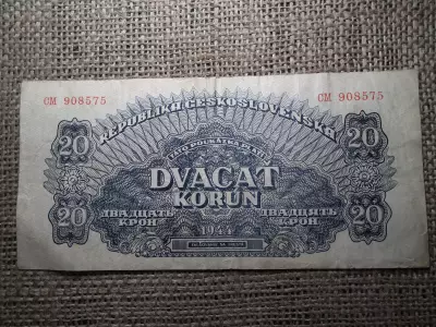 Csehszlovákia 20 korona 1944 , korun 