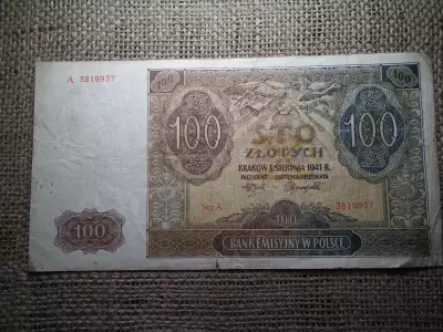 Lengyelország 100 zloty 1941 , zlotych , német megszállás