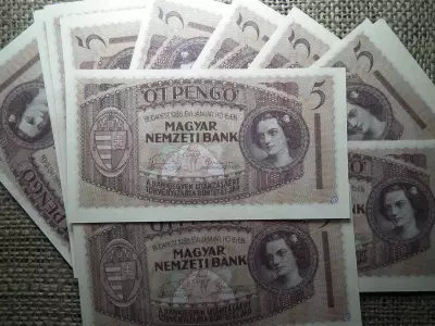 5 pengő 1938 , MINTA , nyomdai másolat , ofszet nyomás , nagyon jó minőségű ! 