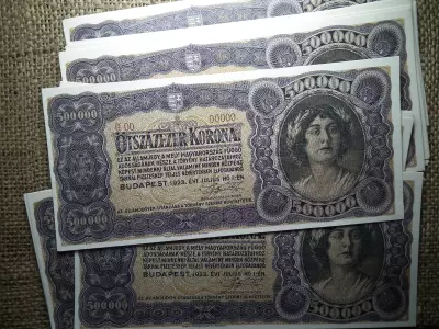 Ötrszázezer korona 1923 , 500000 , MINTA , nyomdai másolat , ofszet nyomás , nagyon jó minőségű !