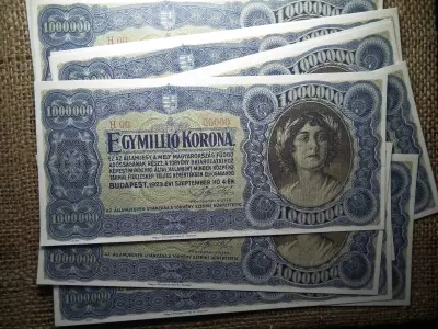 Egymillió korona 1923 , 1000000 , MINTA , nyomdai másolat , ofszet nyomás , nagyon jó minőségű !