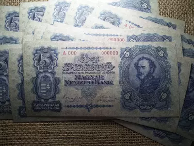 5 pengő 1928 , MINTA , nyomdai másolat , ofszet nyomás , nagyon jó minőségű !
