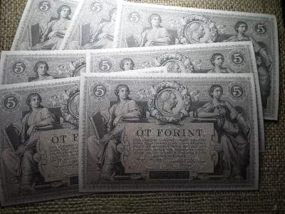 5 forint 1881 , , 5 gulden , nyomdai másolat , ofszet nyomás , nagyon jó minőségű !