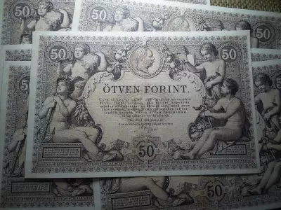 50 forint 1884 , 50 gulden , nyomdai másolat , ofszet nyomás , nagyon jó minőségű !