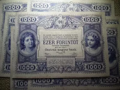 1000 forint 1880 , 1000 gulden , nyomdai másolat , ofszet nyomás , nagyon jó minőségű !