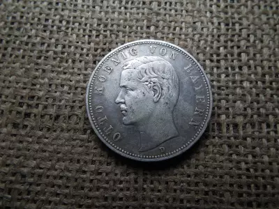 Bajor , Ezüst 5 márka 1908 D , Ottó , mark 