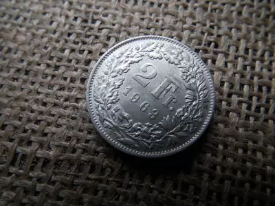 Svájc , ezüst 2 frank 1963 , francs 