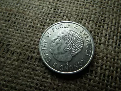 Svédország , ezüst 2 korona 1956  , kronor , Gustaf VI Adolf