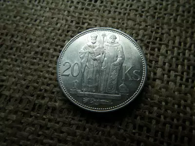 Szlovákia ezüst 20 korona 1941 , korun , Szent Cirill és Szent Metód