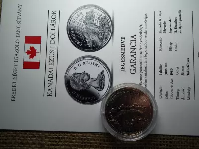 Kanada , ezüst 1 dollár 1980 , Canada dollar + certi 