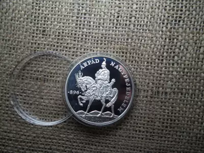Árpád Nagyfejedelem PP ezüst emlékérem 1996 , Honfoglalás 896  1896 , 925/1000 