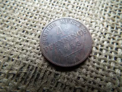 Porosz , 4 pfenninge 1853 A , pfennig , Frederick William IV