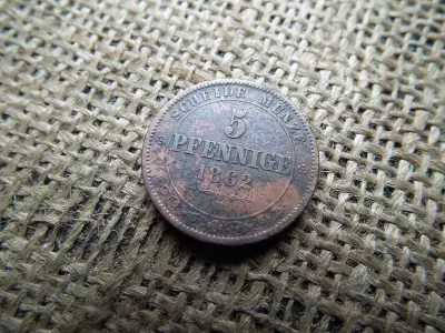 Szász 5 pfennige 1862 B , pfennig 