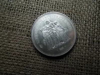 Franciaország , ezüst 50 frank 1974 , francs 