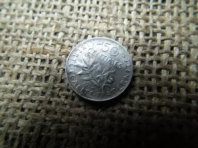 Franciaország , ezüst 50 centimes 1916 