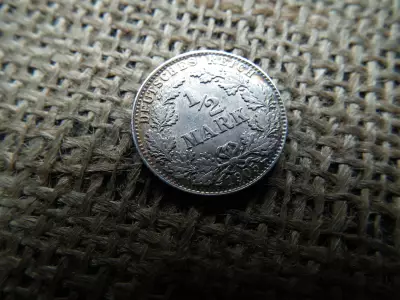 Ezüst , Birodalmi 1/2 márka 1905 D , mark 