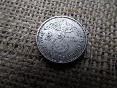 Birodalmi , ezüst 2 márka 1936 D , ritkább , reischmark 