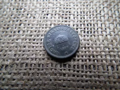 2 fillér 1896 KB  , zöld patina 