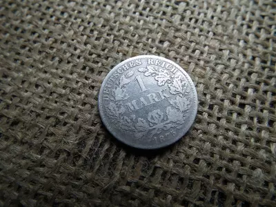 Németország , ezüst 1 márka 1875 B , reich mark 