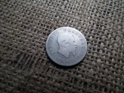 Olaszország , ezüst 1 lira 1863 , líra M BN 