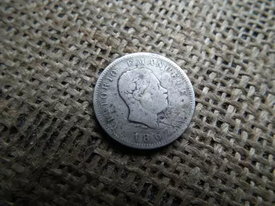 Olaszország , 1 lira 1867 , ezüst , M  BN , líra 