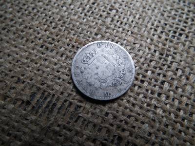 Olaszország , 1 lira 1867 , ezüst , M  BN , líra 