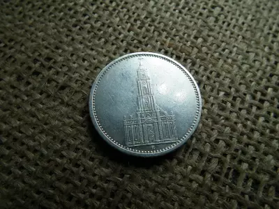 Birodalmi , ezüst 5 márka 1934 A , reichsmark , Templomos 