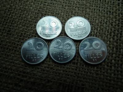 Verdefényes 20 fillér sor ! 1979 , 1980 , 1981 , 1982 , 1983 