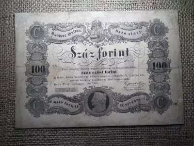 Kossuth Bankó , 100 forint 1848 , nagyon szép ! Ritka , restaurált 