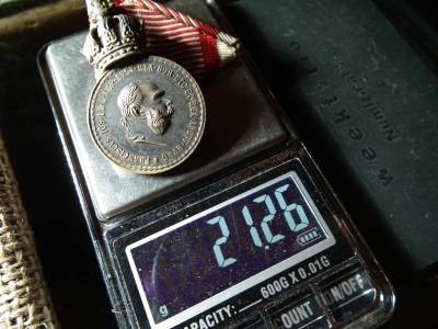 Ferenc József , Signum Laudis , eredeti szalagon ,  ezüstfokozat  