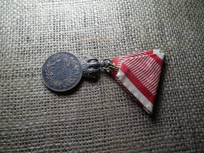 Ferenc József , Signum Laudis , eredeti szalagon ,  ezüstfokozat  