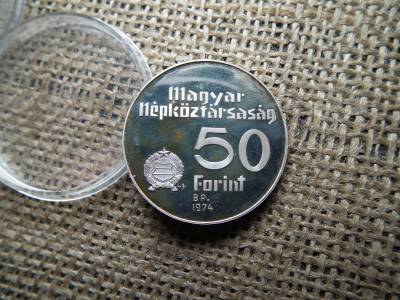 Ezüst 50 forint 1974 , PP , Nemzeti Bank 