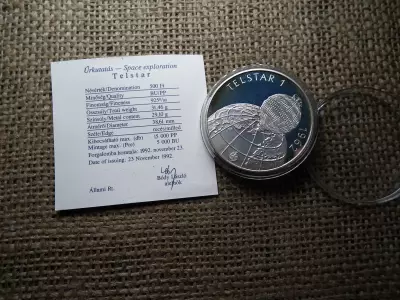 Ezüst 500 forint 1992 PP , Telestar 1 , 1962 