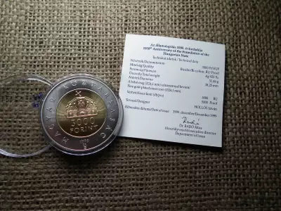 Ezüst 3000 forint 1999 BU , Államalapítás , ritka 