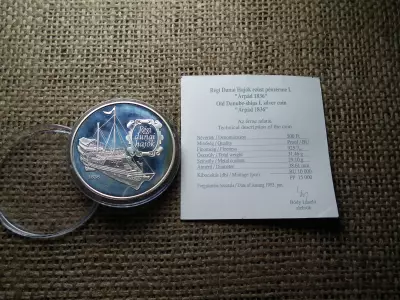 Ezüst 500 forint 1993 PP , Hajók , Árpád , certi 