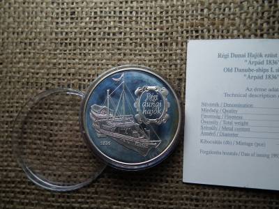 Ezüst 500 forint 1993 PP , Hajók , Árpád , certi 