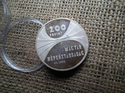 Ezüst 200 forint 1975 , Magyar Tudományos Akadémia ,  PP